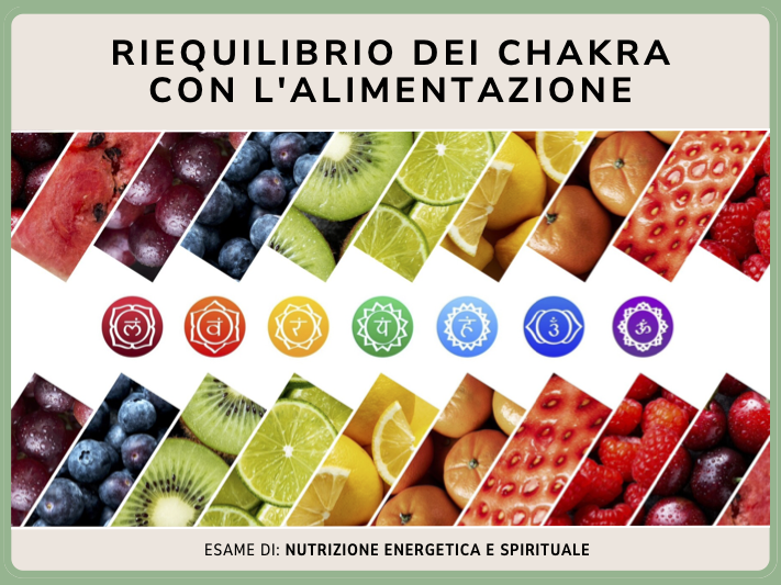 Riequilibrio chakra con alimentazione